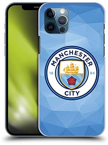 Head Case Designs Officially Licensed Manchester City Man City FC Blue Full Colour Badge Geometric Hard Back Case Compatible With Apple iPhone 12 / iPhone 12 Pro