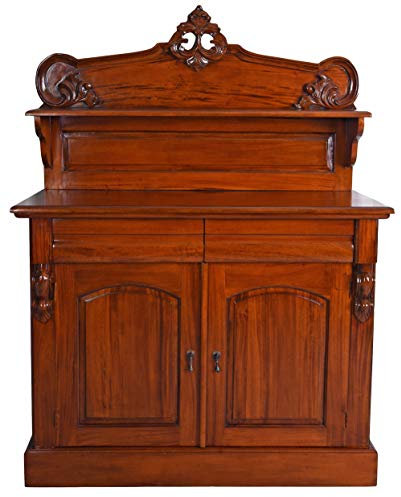 Mahagoni Anrichte Küchenbuffet Massivholz Schrank Sideboard 160cm Antik Buffet mar222 Palazzo Exklusiv Mit Aufsatz, Schubladen & Türen. Vielseitiges Küchenbuffet oder Sideboard im antiken Stil.