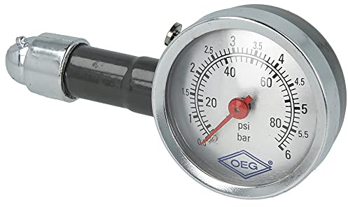 OEG Druckprüfer analog für Ausdehnungsgefäße und Reifenventile Messbereich: 0-6 bar
