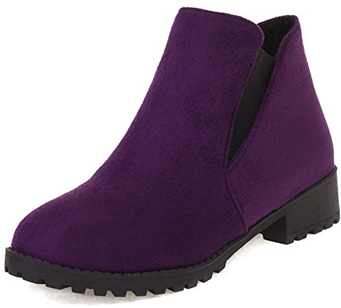 CHICMARK Stivaletti alla moda con tacco basso da donna, viola., 44 EU