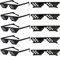 FSMILING Thug Life Sonnenbrille für Erwachsene und Kinder 8 Bit Mosaik Gläser Unisex, klein, 10 Stück, Tinny