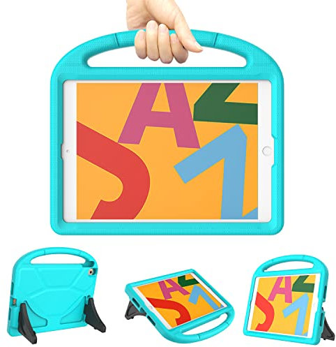 TrendGate Étui pour Enfant pour iPad 10,2 2021/2020/2019 iPad 9/8/7ème génération Étui – Léger résistant aux Chocs pour Enfant iPad 10,2 avec poignée, iPad 10,2 pour iPad 9/8/7 Gen – Turquoise