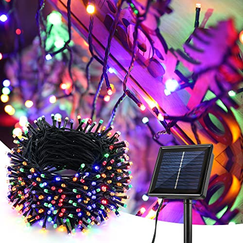 PhilzOps Solar Lichterkette Outdoor, 32M 300 LED Bunt Weihnachtsbeleuchtung Wasserdicht Solar Lichterkette Aussen mit 8 Modi für Partys Garten Balkon Terrasse Tor Bäume Errassen Hochzeiten Deko