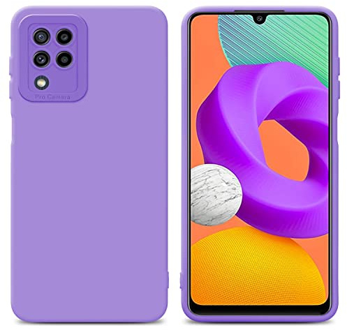 Cadorabo Hülle kompatibel mit Samsung Galaxy M22 M32 4G Schutzhülle TPU Silikon Case Liquid Design mit Kameraschutz Slim Kratzfest Gummi mit Rundumschutz Case Hülle für Galaxy M22 M32 4G in Lila