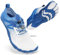 STQ Herren Badeschuhe Slip on Barfusschuhe Mesh Atmungsaktiv Strandschuhe Beach Wasserschuhe Auqaschuhe Outdoor Fitnessschuhe Leicht rutschfest Traillaufschuhe Blau Weiß 44 EU