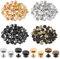 Swpeet 32Pcs Bronze Schraube zurück Nieten Nieten Set, Runde Handtasche Füße Metall Nieten Nieten, Füße Nagelkopf Nieten flach Schnalle Knopf Kappe Nieten