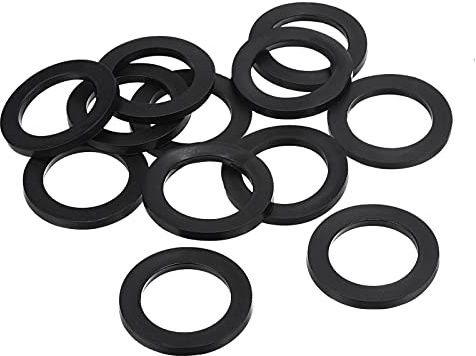 PATIKIL 8 Piezas Arandela Plana de Goma, M32 Arandela Plana de Goma Redondo Juntas Toricas para Tubería Manguera Sujetador Perno, 46mm x 4mm (OD*Gorsor), Negro