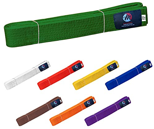 Karate Belt Multiple Colors Martial Arts Taekwondo Sports Belt Judo Karate Belt (260cm, Green (Pack of 1))