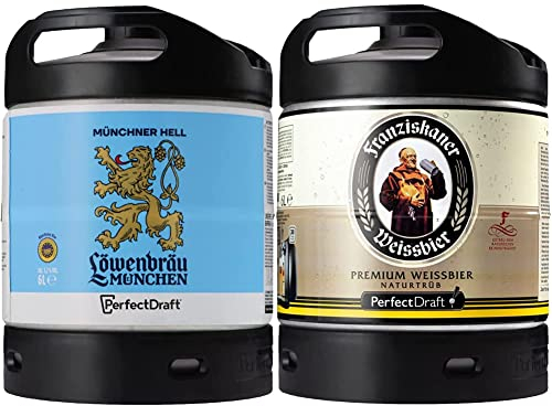 Löwenbräu Original Helles aus München, Bier Perfect Draft (1 x 6l) Mehrweg Fassbier & Franziskaner Weissbier Hefeweizen Bier Perfect Draft (1 x 6l) MEHRWEG Fassbier