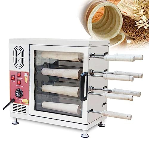 Grille-Pain électrique Commercial 3000 W Four à gâteau de cheminée, Fabricant de Gril à cône de crème glacée avec Rouleau de 16 pièces, Fabricant de Gril à Pain de cheminée pour Restaurant, mais