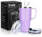 Livole 30oz 900ml Travel Tumbler with Handle, Insulated Vacuum Travel Coffee Mug, Stainless Steel Water Bottle Flask, Double Walled Leakproof Thermal Mug for Camping, Sports, Office, Home, Purple