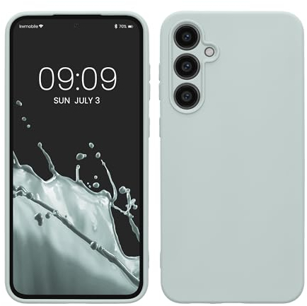 kwmobile Hülle kompatibel mit Samsung Galaxy S23 FE Hülle - weiches TPU Silikon Case - Cover geeignet für kabelloses Laden - Cool Mint