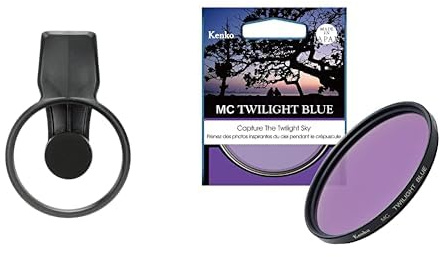 EXAPRO Filter Clip Smartphone-Aufnahmeset mit Kenko MC Twilight Blue φ49mm
