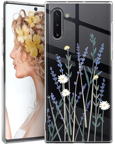 POUHYE Hülle für Samsung Galaxy Note 10 Handyhülle, Klare Flexible Silikon Stoßfest Cover, 1,5 mm Dicke Stoßdämpfung Samsung Galaxy Note 10 Schutzhülle [Nicht-Vergilbung] [Anti Slip] Lavendel