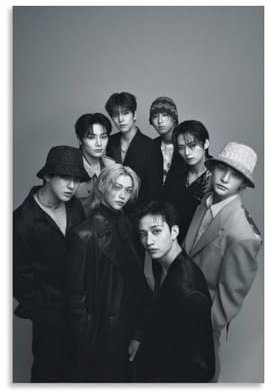 Poster Stray Kids Pops Boys Troupe Art Wandkunst Bild Malerei Poster Leinwand Druck Poster Kunstwerke Raumdekor 40 x 60 cm