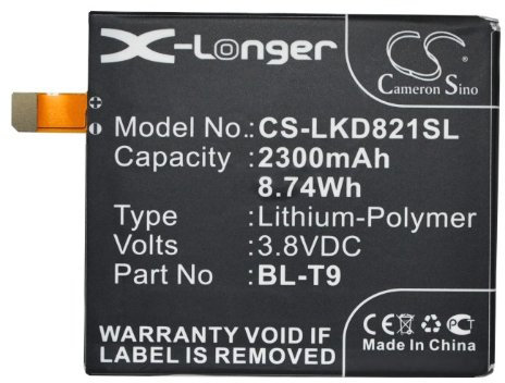 Cameron Sino Ersatz Akku für D820, D821, Nexus 5, Nexus 5 16GB, Nexus 5 32GB PN: BL-T9, EAC62078701 2300mAh / 8.74Wh