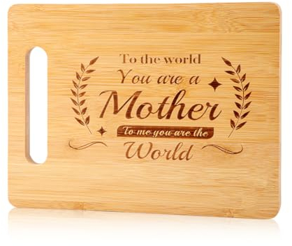 WLWNWFT Gifts for Mum, Mothers Day Gifts for Mum, Birthday Gifts for Mum Bamboo Cutting Board Chopping Boards Made of FSC® Bamboo Cute Mom Gifts from Daughter Son