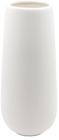 Tall 11 Inch White Ceramic Vase for Pampas Grass, Modern Flower Vase Frosted Surface, Decorative Vases for Flowers for Home Room Desk Decor