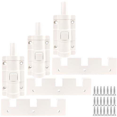 Cerraduras de puerta corredera de vidrio, cerradura de seguridad infantil para puertas correderas, cerraduras de puerta de ventana para mayor seguridad (6, blanco)