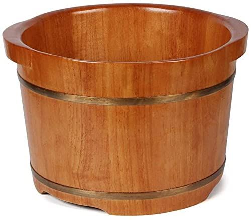 Fußbad, Pedikürebecken, Eiche, 25 cm, Fußbadfass, Fußbadeimer, Eimer, Füße, Fußwanne, Pedikürebecken, Holzfußbecken, Holzsaunaeimer mit Deckel für Muskelschmerzen, Müdigkeitslinderung, Holzfußbad To