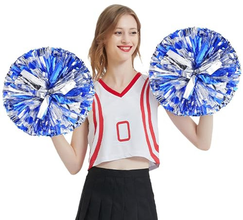 Cheerleader-Pompons – 2 Stück glitzernde Pompons für Mädchen, Cheerleader