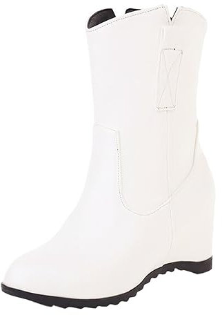 Stivaletti Donna Pelle Stivali da Donna Scarpe Invernali Impermeabili Donna Stivali Texani Donna Bianchi Alti Stivali Texani Stivali Alti con Tacco Donna Texani Donna Estivi