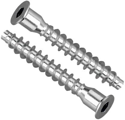 5x50mm Möbel Confirmat Schrauben mit Innensechskant Senkkopf für Holz MDF Spanplatte Möbelmontage Innensechskant Antrieb verzinkter Stahl Beschlag für Schubladen, Betten, Küche, Schrank (50 Stück)