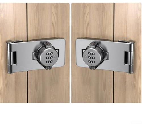 Serrure à combinaison, loquet sans clé, serrure à combinaison à 3 chiffres, loquet à bouton rotatif, pour portails en bois, abri de jardin, garage, jardin (argenté)