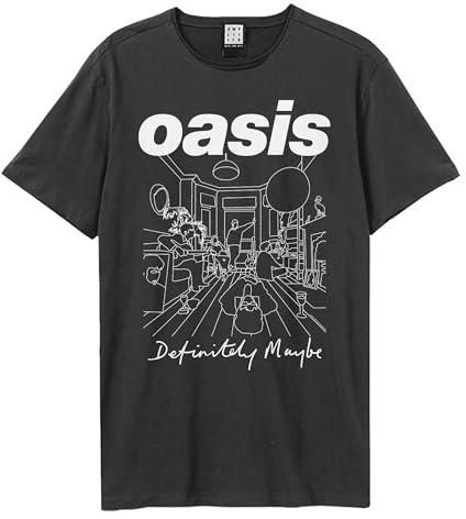 Amplified Definitely Maybe Oasis Album Artwork T-Shirt Charcoal XXL