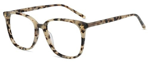 Firmoo Blaulicht Brille ohne Sehstärke Damen Acetat Rahmen Entspiegelte Blaulichtfilter Computer Brille