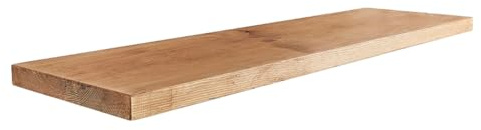 Fox & Grain Rustic Floating Wood Shelf, 50cm, Wall-Mounted Storage