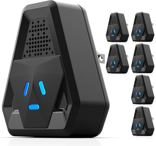 2025 Upgraded Ultrasonic Repeller & Insect Indoor Repeller,Ultrasonic and Repellent for Roach,Rodent,Mouse,Bugs,Mosquito,Mice,Spider,Ant,3 Mode Switching,6 Packs