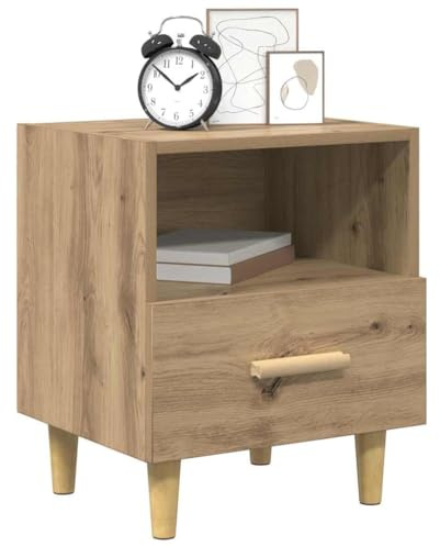 vidaXL Bedside Cabinet with Drawer 2 pcs Artisan Oak 40 x 35 x 47 cm, Rustic Bedroom Storage, Compact Nightstand Design, Functional Bedside Cabinet, Home Furniture for Small Spaces