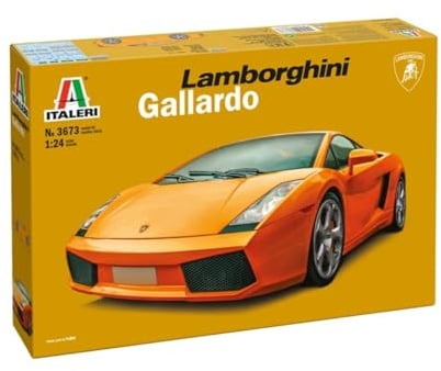Italeri 3673 1:24 Lamborghini Gallardo - Modellbau, Bausatz, Standmodellbau, Basteln, Hobby, Kleben, Plastikbausatz, detailgetreu, Auto Modell, 1:24