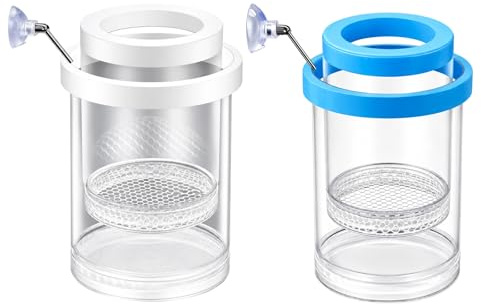 2PCS Breeder Box for Fish Tank, Floating Fish Breeding Box | Hatchery Incubator & Isolation Separator, Breeding Box for Fish Tank, Aquarium Divider for Shrimp Betta Clownfish Guppy, Whit
