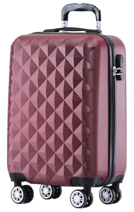 BEIBYE Zwillingsrollen 2066 Hartschale Trolley Koffer Reisekoffer Gepäck M-L-XL-Set (Weinrot, M)