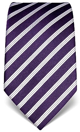 Vincenzo Boretti cravatta elegante classica da uomo, 8 cm x 15 cm, di pura seta di alta qualità, idrorepellente e antisporco, motivo a righe