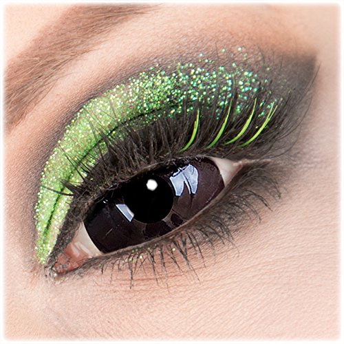 Farbige schwarze 'Black Sclera' Sclera Kontaktlinse ohne Stärke 1 Paar Crazy Fun 22 mm Kontaktlinse mit Behälter zu Fasching Karneval Halloween - Topqualität von 'Giftauge'