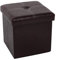 Bonlife Small Ottoman Storage Boxes with Lids Faux Leather Foot Stool,Toy Chest Footrest Cube for Kids Storage Box Furniture Brown 11.8 in(30cm)