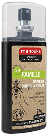 Manouka Lotion Anti-moustiques Corps/Visage Famille - Lot de 2