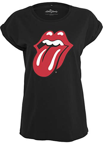 Rolling Stones - Damen Rock Band T-Shirt - Zungen Classic Logo (S-L) (M)