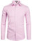 PARKLEES Camicia a maniche lunghe da uomo tinta unita slim fit casual business formale bottoni camicie con tasca, rosa, S
