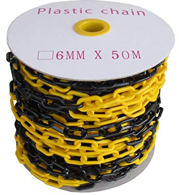 SNS SAFETY LTD Kunststoffkette Absperrung 6 mm (Gelb Schwarze, 50 Meter)