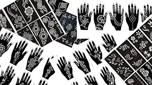 beyond Plantillas para tatuajes de henna, juego de 10 hojas