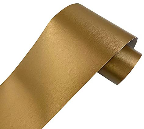 No-brand Peel & Stick PVC Self Adhesive Metallic Color Waterproof Wall Border Decor Sticker Removable Kitchen Bathroom Tiles and Door Reform 4 x196.8 inch (Golden)