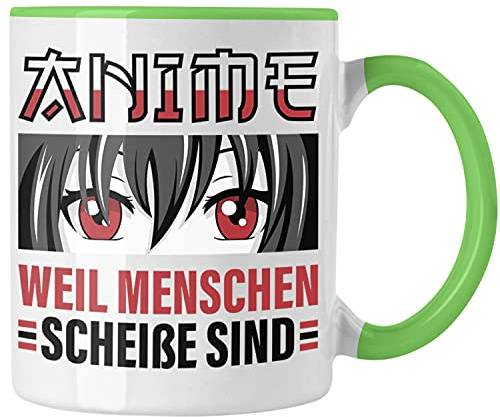 Trendation Anime Tasse Geschenk Spruch Kaffeetasse (Grün)
