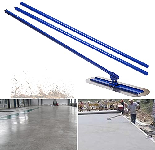 RibasuBB 1200x200mm Bull Float Concrete Float, Edelstahl Betonkelle Bull Float Beton Mit Kleiner Kelle 3 x1.8 m Glättekelle Stahl Boden Einstellbar Bauhilfe Griff