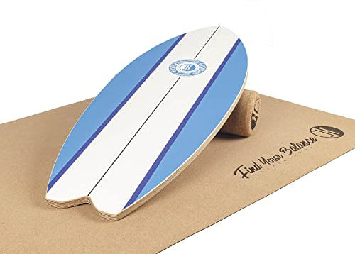 JUCKER HAWAII Balanceboard Aloha - Indoor Surf und Trick Balanceboard für Kinder Erwachsene & Profis - Balance Board Set mit Korkrolle und Korkmatte