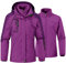 YSENTO Damen 3-in-1 Skijacke Winter Fleecejacke wasserdichte Winddichte Warme Funktions Outdoor Softshell Jacke mit Abnehmbarer Kapuze(Violett,M)
