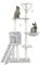 Cat Tree Multi-Level Stable Climbing Tower With Ladder, Scratch Post, Activity Trees, Furniture Play House for Kitty Kitten, Indoor Pet Activity (Light Grey - 49 * 35 * 138cm)